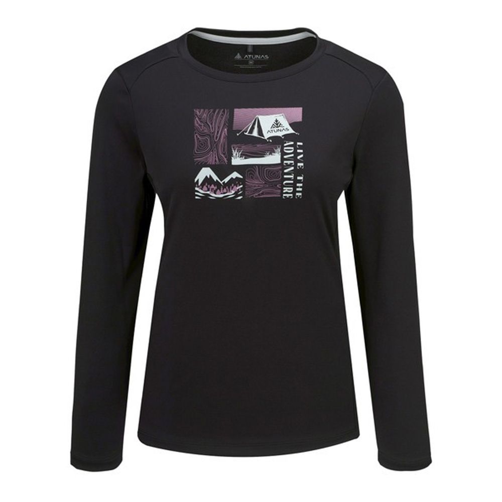 【ATUNAS 歐都納】女款 循環長袖排汗T恤
