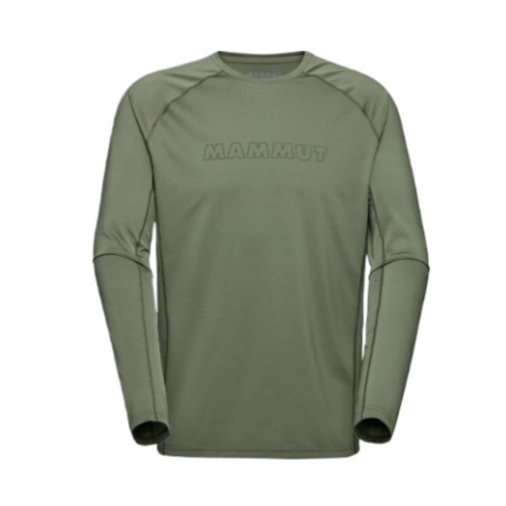 【MAMMUT 長毛象】過季出清75折!!男款 Selun FL Longsleeve Logo 機能LOGO長袖T恤