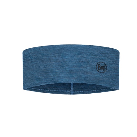 【BUFF】舒適素面 125 gsm 美麗諾羊毛頭帶-深海藍紋