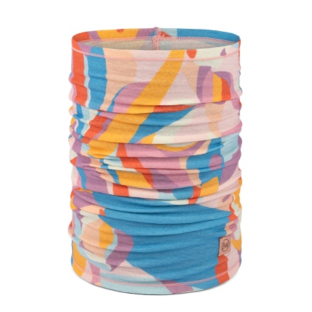 【BUFF】舒適素面 150gsm 美麗諾羊毛頭巾-Surfrider-浪花粉